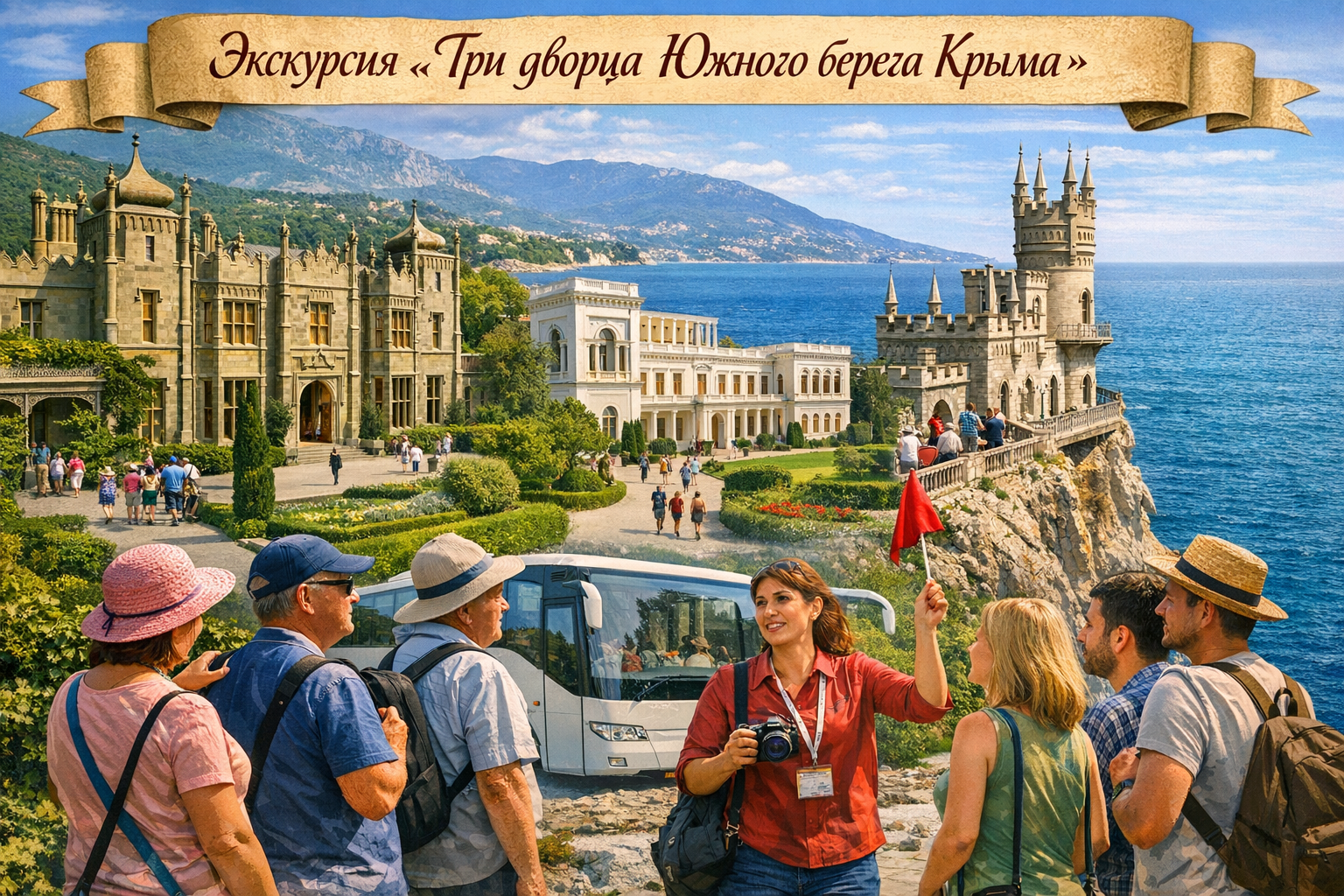 🏰 ЭКСКУРСИЯ «ТРИ ДВОРЦА» ИЗ ЯЛТЫ